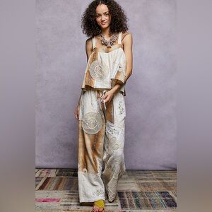 POL Patchwork Ombré Tan Pant Top Set